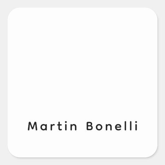 Moderne professionele effen aangepaste eigen naam vierkante sticker (Voorkant)