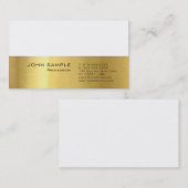 Moderne professionele effen elegante gouden look visitekaartje (Voorkant / Achterkant)