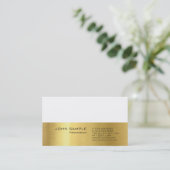 Moderne professionele effen elegante gouden look visitekaartje (Staand voorkant)