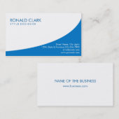 Moderne professionele effen witte blauwe automobie visitekaartje (Voorkant / Achterkant)