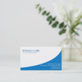 Moderne professionele effen witte blauwe automobie visitekaartje (Staand voorkant)