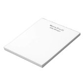 Moderne professionele effen zwart-wit klassiek notitieblok (Linkerzijde)