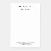 Moderne professionele effen zwart-wit klassiek post-it® notes (Voorkant)