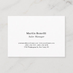 Moderne professionele effen zwart-wit klassiek visitekaartje