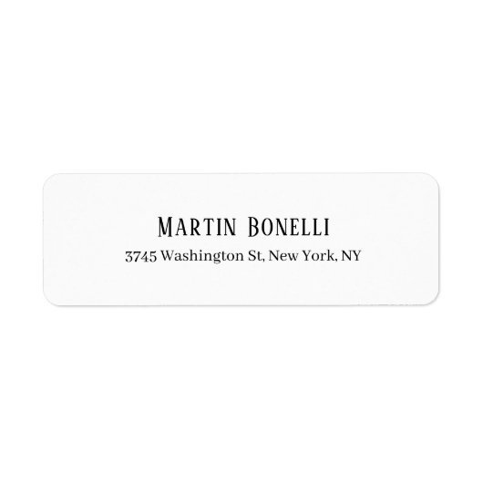 Moderne professionele effen zwart-wit serif-letter etiket (Voorkant)
