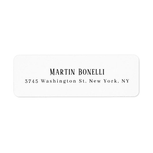 Moderne professionele effen zwart-wit serif-letter etiket (Voorkant)