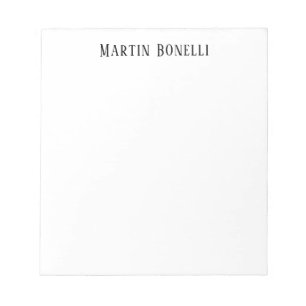 Moderne professionele effen zwart-wit serif-letter notitieblok