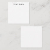 Moderne professionele effen zwart-wit serif-letter notitiekaartje (Voorkant / Achterkant)