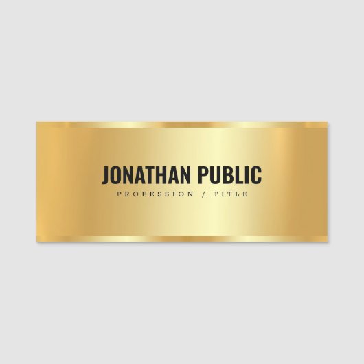 Moderne professionele Elegant Custom Sjabloon Gold Naamplaatje (Voorkant)
