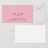 Moderne professionele elegant eenvoudig design roz visitekaartje (Voorkant / Achterkant)