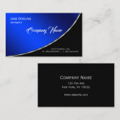 Moderne professionele elegant, helder blauw visitekaartje (Voorkant / Achterkant)