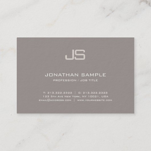 Moderne professionele elegant Monogram Design Luxu Visitekaartje (Achterkant)