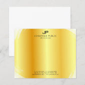 Moderne professionele Elegant Monogram Gold-Sjablo (Voorkant / Achterkant)