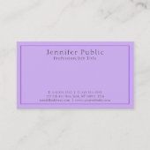 Moderne professionele elegant Violet Plain Luxury Visitekaartje (Voorkant)