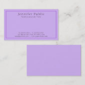 Moderne professionele elegant Violet Plain Luxury Visitekaartje (Voorkant / Achterkant)