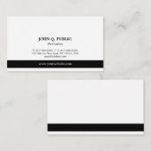 Moderne professionele elegant zwart en wit eenvoud visitekaartje (Voorkant / Achterkant)