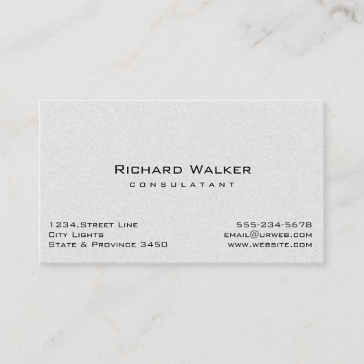 Moderne Professionele elegante Effen Wit Eenvoudig Visitekaartje (Voorkant)