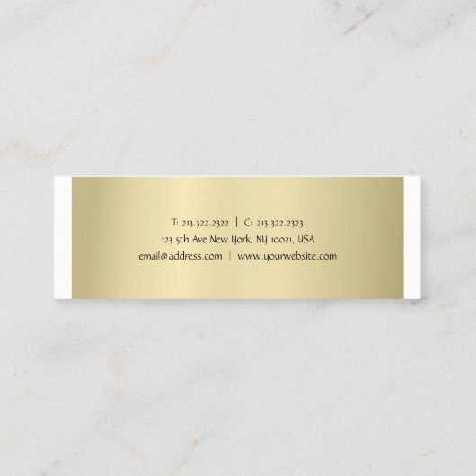 Moderne, professionele, elegante Gold-look minimaa Mini Visitekaartje (Achterkant)