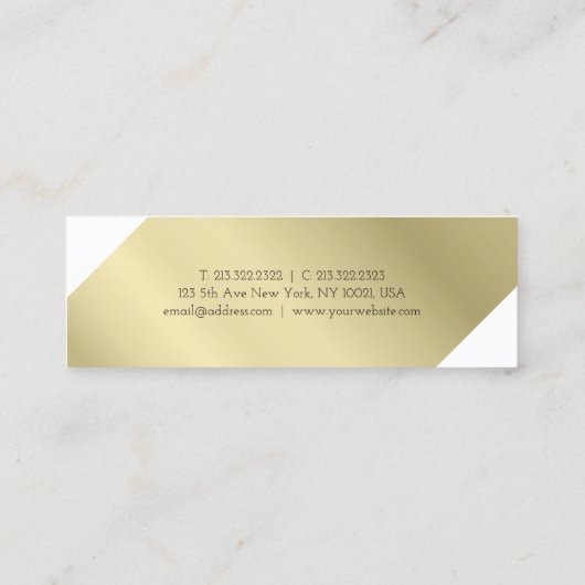 Moderne, professionele, elegante Gold look stijlvo Mini Visitekaartje (Achterkant)