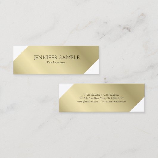 Moderne, professionele, elegante Gold look stijlvo Mini Visitekaartje (Voorkant / Achterkant)