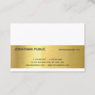 Moderne, professionele, elegante Gold Plain Luxury Visitekaartje