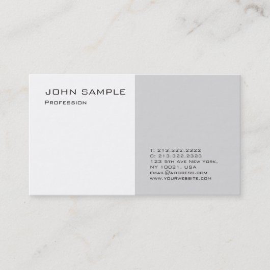 Moderne professionele elegante grijze Sjabloon Visitekaartje (Voorkant)