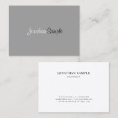 Moderne professionele elegante grijze vormgeving visitekaartje (Voorkant / Achterkant)