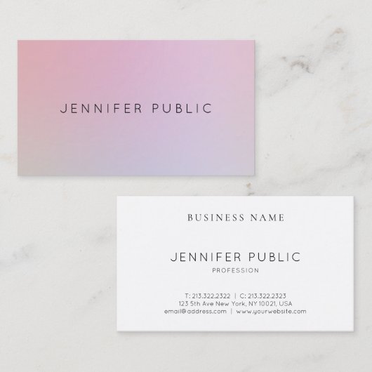 Moderne, professionele, elegante kleuren visitekaartje (Voorkant / Achterkant)