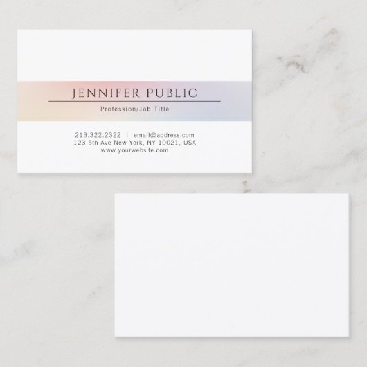 Moderne professionele elegante minimalistische eff visitekaartje (Voorkant / Achterkant)