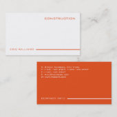 Moderne professionele elegante oranje stijl visitekaartje (Voorkant / Achterkant)