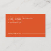 Moderne professionele elegante oranje stijl visitekaartje (Achterkant)