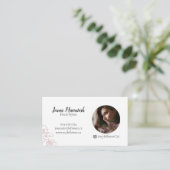 Moderne professionele elegante roze roze roze bloe visitekaartje (Staand voorkant)