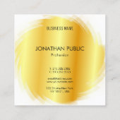 Moderne professionele, elegante Sjabloon Gold look Vierkante Visitekaartje (Achterkant)