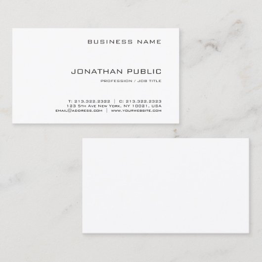Moderne professionele, elegante Visitekaartjes (Voorkant / Achterkant)