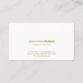 Moderne Professionele Elegante Wit Gouden Schone V Visitekaartje (Achterkant)