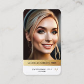 Moderne professionele elegante witte gouden lijn visitekaartje (Voorkant)