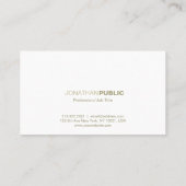 Moderne, professionele, elegante witte goudvlek visitekaartje (Achterkant)