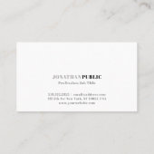 Moderne Professionele Elegante Witte Grijze Schone Visitekaartje (Achterkant)