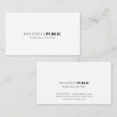 Moderne Professionele Elegante Witte Grijze Schone Visitekaartje (Voorkant / Achterkant)