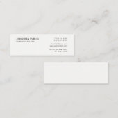 Moderne professionele elegante witte minimalistisc mini visitekaartje (Voorkant / Achterkant)