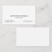 Moderne, professionele, elegante witte vlakte visitekaartje (Voorkant / Achterkant)