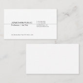 Moderne, professionele, elegante witte vlakte visitekaartje (Voorkant / Achterkant)