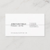Moderne, professionele, elegante witte vlakte visitekaartje (Voorkant)