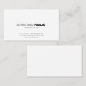 Moderne, professionele, elegante witte vlakte visitekaartje (Voorkant / Achterkant)