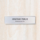 Moderne professionele elegante zilveren Sjabloon Deurbordje (Voorkant)