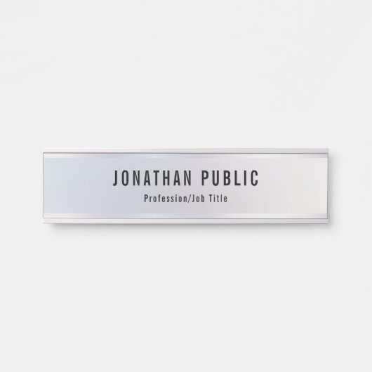 Moderne professionele elegante zilveren Sjabloon Deurbordje (Voorkant)