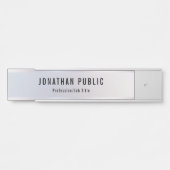 Moderne professionele elegante zilveren Sjabloon Deurbordje (Voorkant)