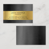 Moderne Professionele Elegante Zwart en Gouden Gla Visitekaartje (Voorkant / Achterkant)