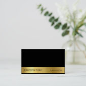 Moderne Professionele Elegante Zwart Goud Plain Lu Visitekaartje (Staand voorkant)