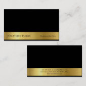 Moderne Professionele Elegante Zwart Goud Plain Lu Visitekaartje (Voorkant / Achterkant)